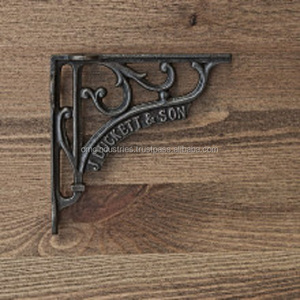 Support d'étagère robuste en fonte, structure simple, quincaillerie de mobilier, fixation murale, support d'étagère noir pour échafaudage - Product Image 4