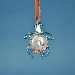 Colgante de tortuga de cristal de murano, joyería de figuritas de animales - Product Image 1