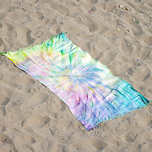 Tie Dye Pestemal Turkish Towel-Teñido a mano-Resistente a la arena-Algodón turco 100%-Único en su clase-Hecho a mano. - Product Image 2