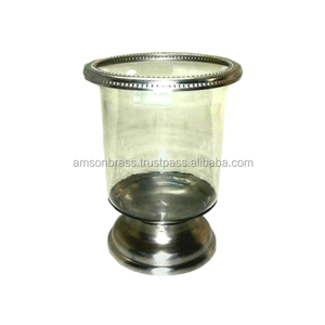 Bougeoir votif en verre votif nickelé pour décorer la maison ensemble de bougeoir mariage conique - Product Image 2