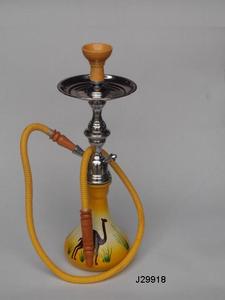 Cachimba de vidrio pintado a mano con aves, piezas de Metal y cerámica, narguile de vidrio indio - Product Image 5