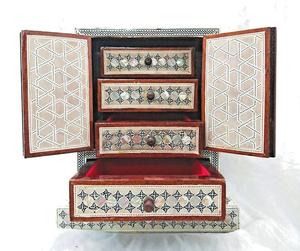 Mẹ của Ngọc Trai khảm đính Egyptian ngực tháp J55 thanh lịch hộp đồ trang sức - Product Image 3