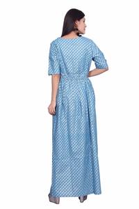 Vestido de noche americano europeo Hasta el suelo Vestido de fiesta Cintura natural de verano con bolsillos - Product Image 2