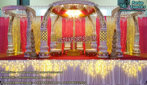 Mandap de mariage royal indien doré, ensemble de mandap de mariage, fabricant, nouveau design de mandap de mariage à vendre, LOS ANGELES - Product Image 3