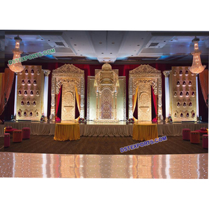 Escenario Profesional de Fibra de Vidrio de Lujo para Bodas Indias con Diseño Ligero para Recepciones Grandes y Decoración Tradicional - Product Image 1