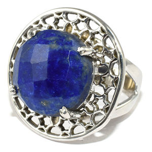 Winsome-Anillo de lapislázuli de forma redonda, joyería de plata de ley 925, joyería de plata al por mayor, exportación de joyería de plata - Product Image 3