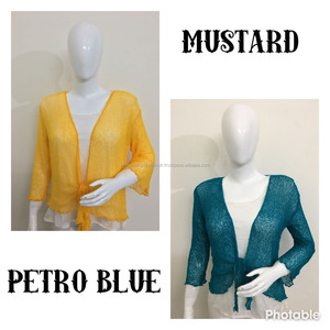 Comfortable Fit Elegant & Stylish <b>Bolero</b> Shrug Stretchy Fabric 3/4 Length Sleeve Knitted Shrug Cardigan Party Beach Swim Wear - Product Image 6