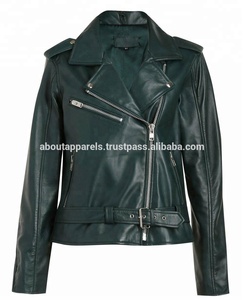 Veste et manteaux de moto en cuir de mouton, véritable, haute qualité, bon marché, mode femme, - Product Image 5
