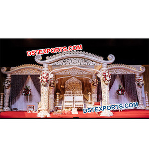 Mandap de mariage indien décoratif, en fibre, richement sculpté, nouveau modèle Crown Mandaps CANADA - Product Image 1