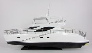 Argent Princesse Catamaran Modèle En Bois Bateau Peint Style Nautique Conception Européenne Nouveauté Cadeau - Product Image 3