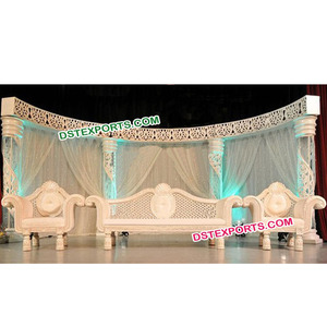 Pilar tallado de fibra blanca para escenario, escenario de fibra de cristal blanca para boda asiática, nuevo diseño, fabricante de escenarios - Product Image 1