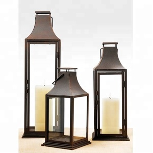 Farol Decorativo Rectangular de Hierro Negro con Técnica de Soldadura para Uso en el Hogar y Bodas - Product Image 6