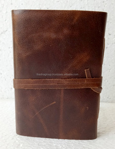 Carnet de notes vintage à couverture rigide en cuir souple marron véritable avec fermeture à sangle à rabat mignon planificateur en papier école bureau utilisation intemporelle - Product Image 6