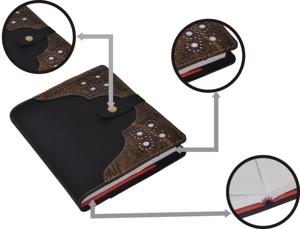 Modern Design Handmade Genuine Leather <b>Journal</b> A5 Note Book School Office Supplies <b>Travel</b> Diary With Snap Closure Lock For <b>Gifts</b> - Product Image 2