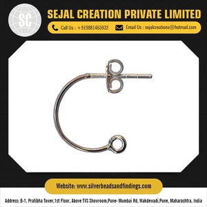 925 Sterling <b>Silver</b> <b>Heart</b> <b>Stud</b> <b>Earrings</b> Fine Jewelry Findings From India - Product Image 3