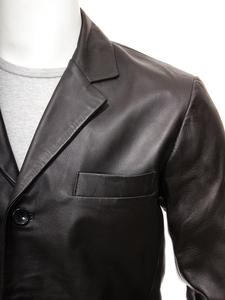 Nuevo Abrigo Largo de Piel de Cordero Genuina Personalizable para Hombre, Gabardina de Cuero, Chaqueta de Cuero con Detalles Ondulados - Product Image 3