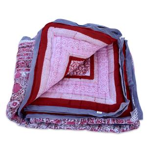 Bloque de mano floral impreso cama de matrimonio edredón invierno Extra cálido suave ligero algodón relleno acolchado dormir cómodo al por mayor - Product Image 4