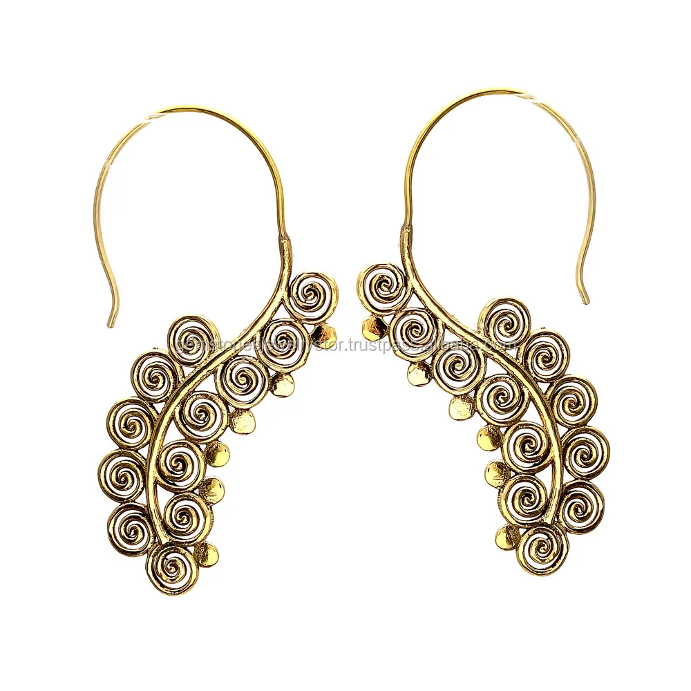 Gold Plated Brass Earrings Indian Jewelry