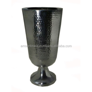 Florero martillado pulido de aluminio y metal, tamaño personalizado, forma, color, vajilla de metal - Product Image 1