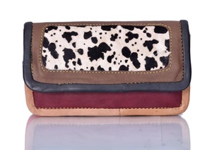 กระเป๋าคลัทช์100% หนังแท้พิมพ์ลายสัตว์สไตล์ตะวันตกสำหรับผู้หญิงคุณภาพสูงกระเป๋ามีกรอบแบบมีซิปกระเป๋าถือกันขโมย - Product Image 4