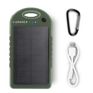 Outdoor Groothandel mini solar power bank 12000 mah waterdicht voor ipad iPhone met usb kabel