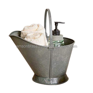 Outil de nettoyage Seau à charbon en fer en métal Seau à charbon galvanisé léger avec poignée Poignée en bande de fer Ménage - Product Image 2
