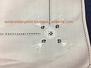 100% Cotton or <strong>Linen</strong> <strong>Embroidered</strong> <strong>Tablecloth</strong> With Hand Hemstitch - Product Image 2