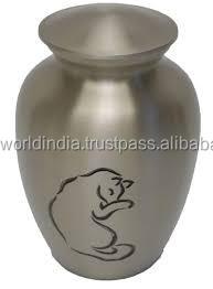 Urna de cremación de mascotas, suministros funerarios de Metal hechos a mano, urna de cremación de mascotas, Brassworld, India - Product Image 5