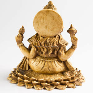 Exquisita Escultura de Ganesha de Resina Blanca Antigua Hecha a Mano de 6 Pulgadas - Arte Ecológico Artesanal - Escultura del Dios Hindú para Decoración del Hogar - Product Image 5
