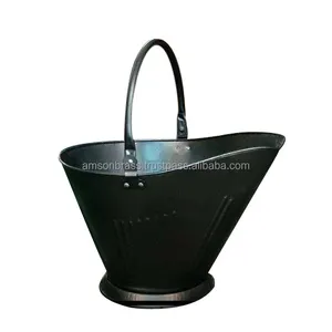 Hand gefertigte Black Metal Solid Coal Eimer Kamin Zubehör Black Metal Coal Bucket Asche Coal Hod Bucket