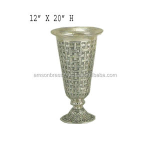 Urna de flores de níquel antiguo para decoración de interiores del hogar, urna de jardín, alambre de hierro metálico, urna decorativa para jardín doméstico - Product Image 2