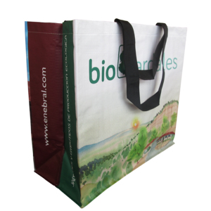 Bolsa de compras tejida PP con patrón de dibujos animados duradero plegable-Construcción tubular reutilizable para uso en supermercados Hecho en Vietnam - Product Image 1