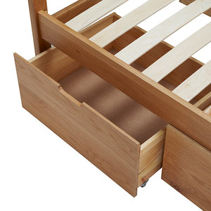 Muebles minimalistas modernos para dormitorio, marco de cama tamaño King de madera maciza de teca duradera con almacenamiento, diseño interior indonesio - Product Image 5