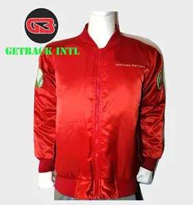 새틴 직물/패션 폭격기 재킷/새틴 폭격기 재킷에 사용자 정의 폭격기 재킷