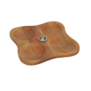Bandeja para servir condimentos de madera de 4 secciones - Product Image 1