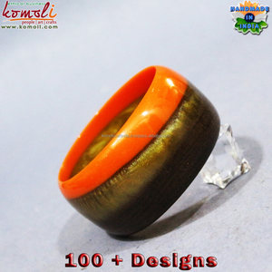 Combination Colors Bulk <b>Wood</b> and Resin <b>Ring</b> Bangle Bracelet Jewelry - Product Image 3