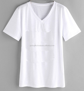 Camiseta OEM con cuello en V estampada para mujer, Camiseta de algodón con volantes, un solo hombro, Tops ali express en línea - Product Image 1