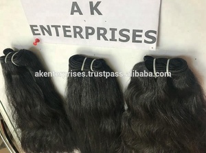 Tóc Thô Ấn Độ Hai Sợi Ngang Đẹp Trực Tiếp Từ Tóc Đền Ấn Độ Nguyên Bản, Bó Tóc Thô Ấn Độ - Product Image 5