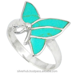 Anillo bohemio de piedra turquesa verde de Plata de Ley sólida 925 antiguo, joyería hecha a mano, anillo de declaración de piedras preciosas naturales de plata sólida - Product Image 1