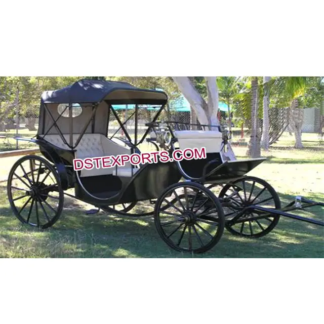 Zwart Tweezitter Royal Carriage Black Beauty Paard Getrokken Buggy Verschillende Stijl Bruiloft Paard Rijtuigen Fabrikanten