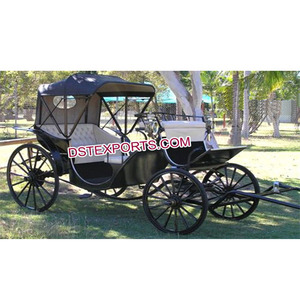Chariot Royal à deux places noir, 2 places, Buggy noir, 2 chevaux, différents styles, pour mariage - Product Image 1