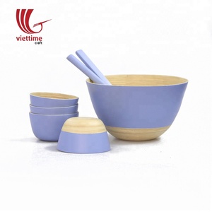 Juego de ensaladas y frutas, cuenco redondo de bambú, venta al por mayor - Product Image 2