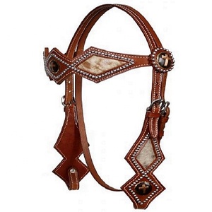 Juego de bridas occidentales de cuero DD de la mejor calidad Ropa ecuestre duradera para montar a caballo Tamaños y colores surtidos - Product Image 1