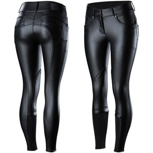 Shemax 2024, pantalones de cuero de PU de asiento completo hechos a medida de alta calidad, pantalones de montar a caballo negros brillantes, venta al por mayor - Product Image 1