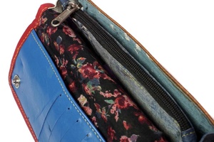 Cartera de piel auténtica para mujer, Cartera de piel auténtica multicolor, diseño novedoso - Product Image 5