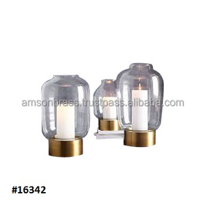 เชิงเทียนแก้วทรงกลมพร้อมขาตั้งลวดเหล็ก - Product Image 4