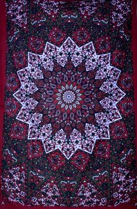 Indien éléphant étoile Mandala tapisserie bohème tenture murale double couvre-lit Hippie décor à la maison Aubusson gros motif imprimé - Product Image 4