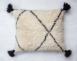 Coussins décoratifs en laine marocaine tissés à la main crème housses de coussin 22x22 \ "& 18x23.5 \" pour hôtel - Product Image 6