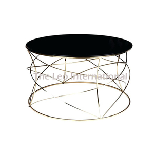 Table basse décorative en métal noir, ensemble de meubles de salon pour hôtel - Product Image 1