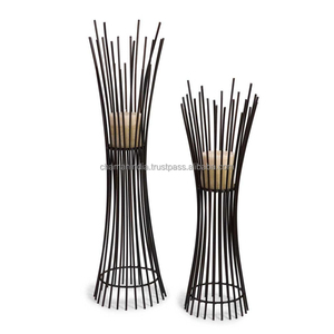 Conjunto de 2 Metal Pilar vela - Product Image 1